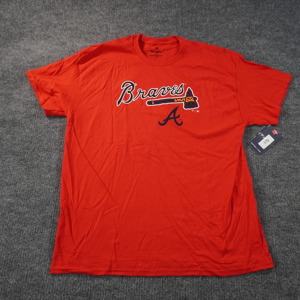 Fanatics Atlanta Braves T-Shirt Men XL Red MLB Tomahawk Graphic Cotton Tee